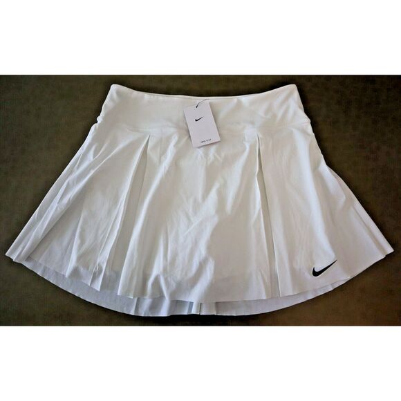 Nike DX1132-100 Women's Sz L White Dri-FIT Advantage Tennis Golf Skort - Picture 1 of 9